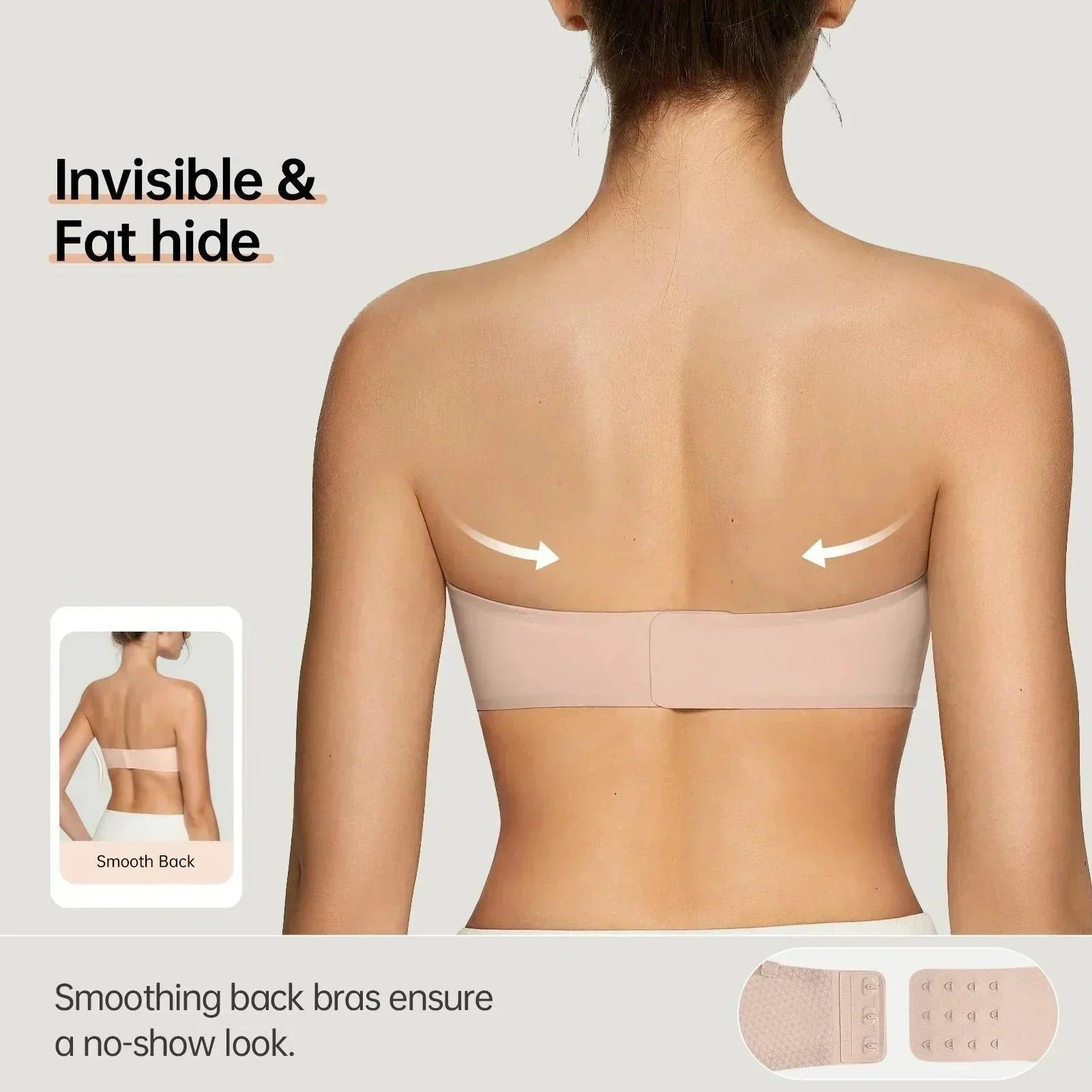 ⛱️Last Day Special Price £7.99!!💞Womens Strapless Bras Push Up Bandeau Bra Non Slip Wireless Supportive Padded Bras Seamless Comfortable Tube Jelly Bra