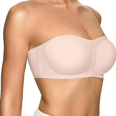 ⛱️Last Day Special Price £7.99!!💞Womens Strapless Bras Push Up Bandeau Bra Non Slip Wireless Supportive Padded Bras Seamless Comfortable Tube Jelly Bra
