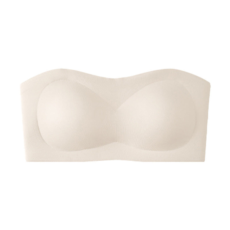 ⛱️Last Day Special Price £7.99!!💞Womens Strapless Bras Push Up Bandeau Bra Non Slip Wireless Supportive Padded Bras Seamless Comfortable Tube Jelly Bra
