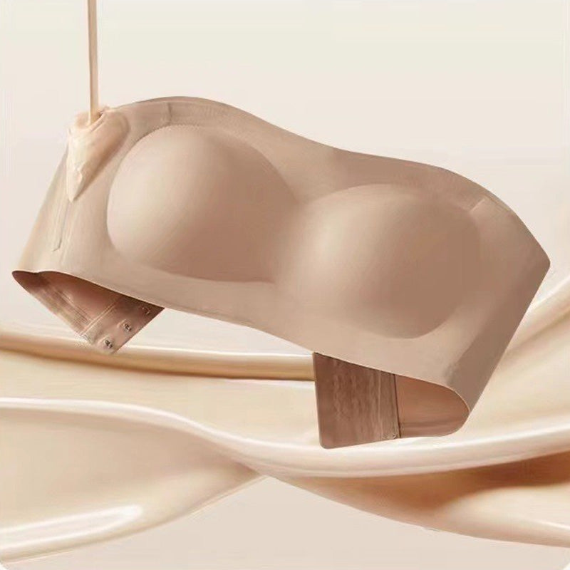 ⛱️Last Day Special Price £7.99!!💞Womens Strapless Bras Push Up Bandeau Bra Non Slip Wireless Supportive Padded Bras Seamless Comfortable Tube Jelly Bra