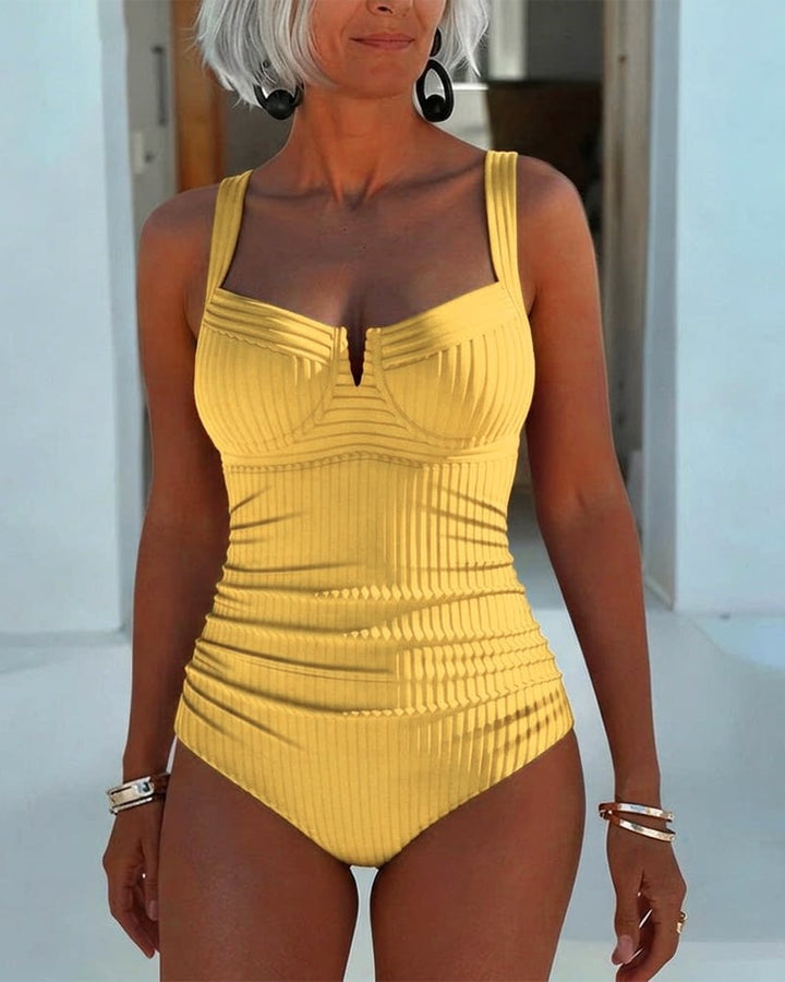 Flattering Square Neck One-Piece Swimsuit