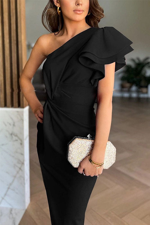 Mira | Off-Shoulder Slit Midi Dress