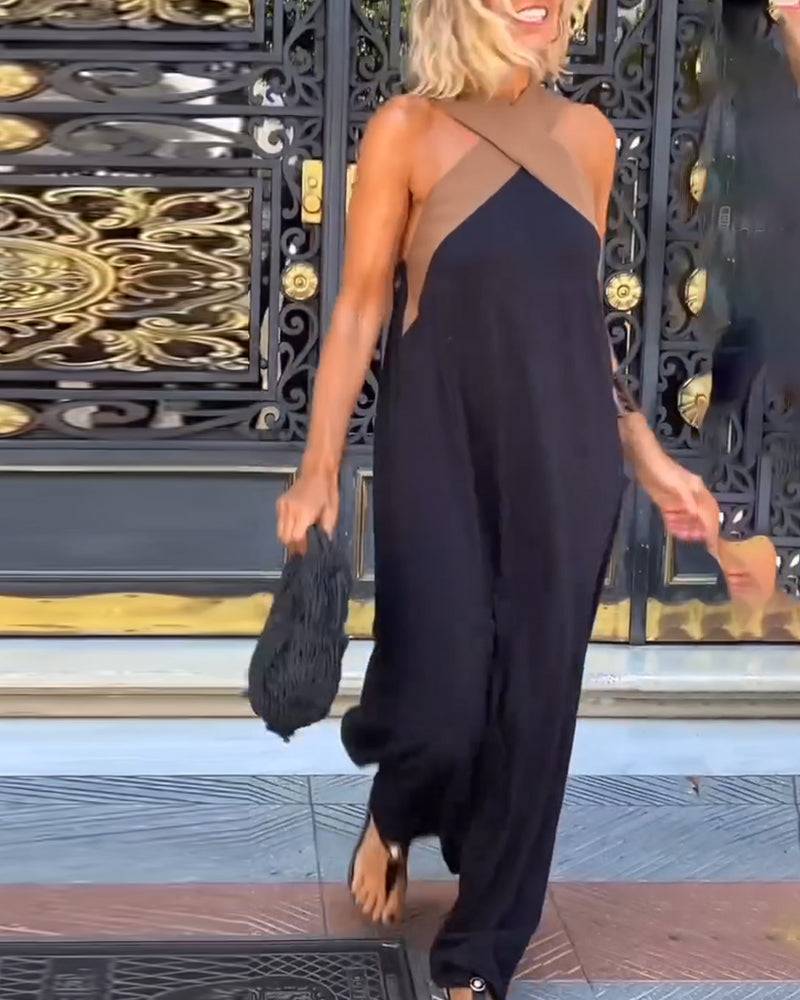 Siena | Elegant Cross-Neck Maxi Dress