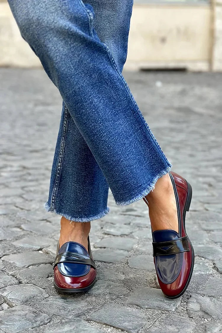 Antonia | Polished Tri-Colour Loafer