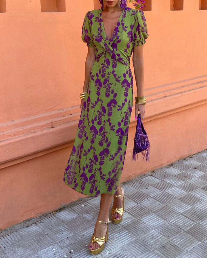 Flora V-Neck Midi Dress