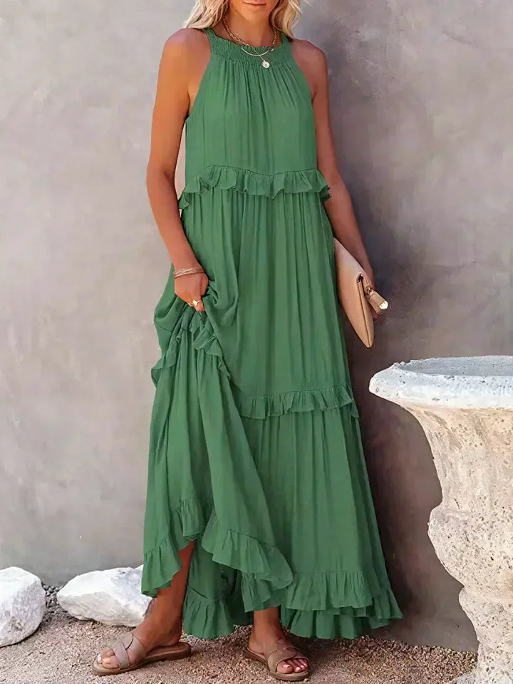 Lara | Halterneck Dress with Ruffles
