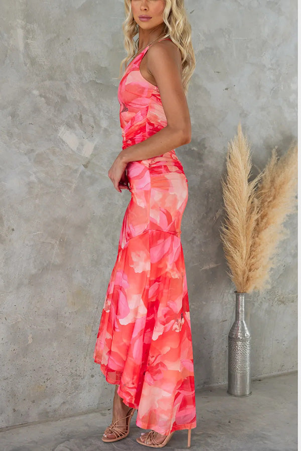 Amelia Floral One-Shoulder Maxi Dress