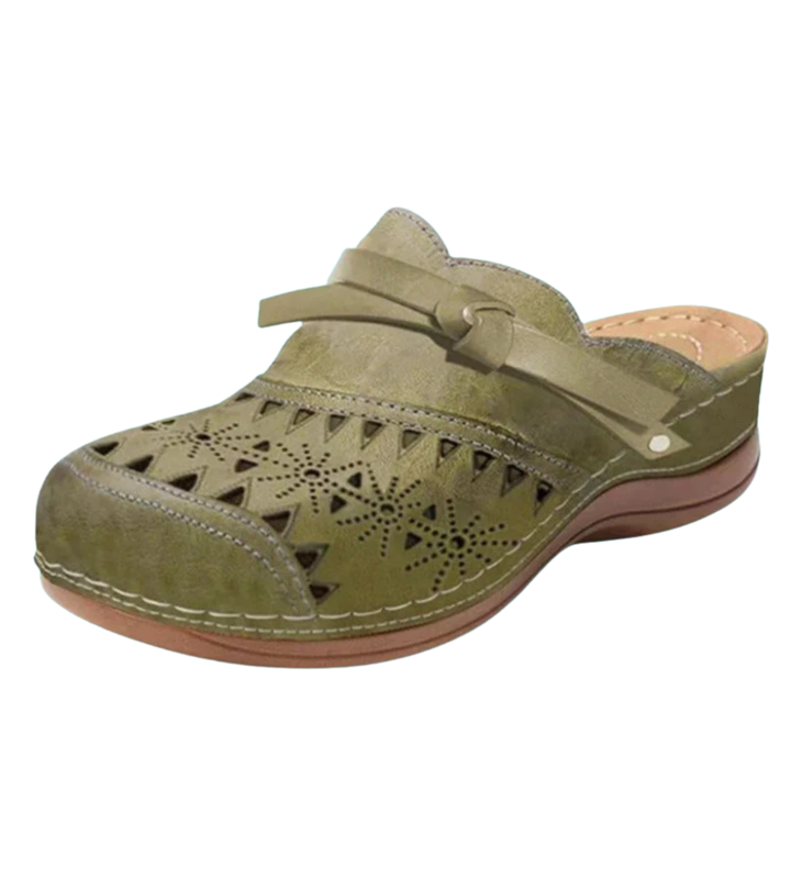 Nicholle - Bow Hollow Out Flat Mules