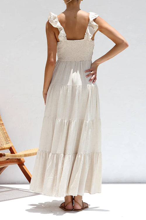 Marina | V-Neck Ruffle Maxi Dress