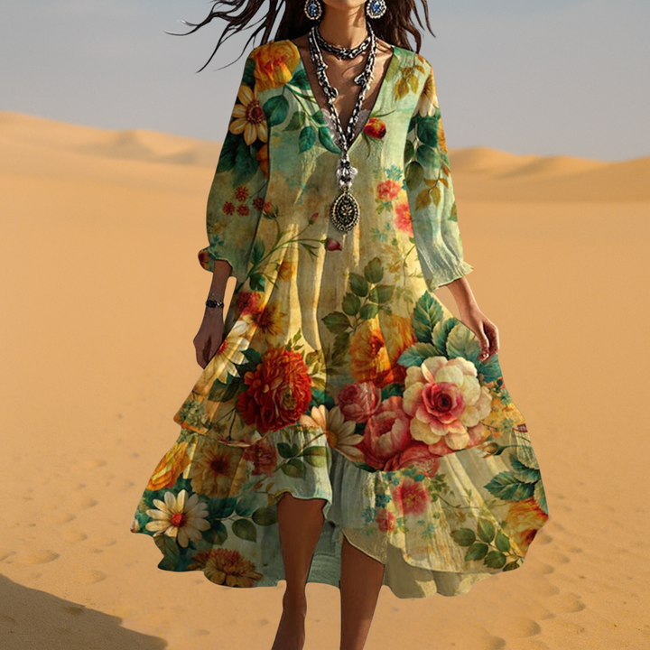 Beatrice | Refined Floral Midi Dress