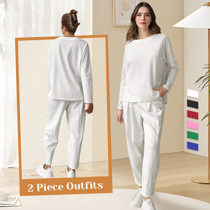 2-Piece Top & Trousers Set – Wrinkle-free, breathable & soft. Easy pull-on, no ironing. Perfect for daily comfort & travel.