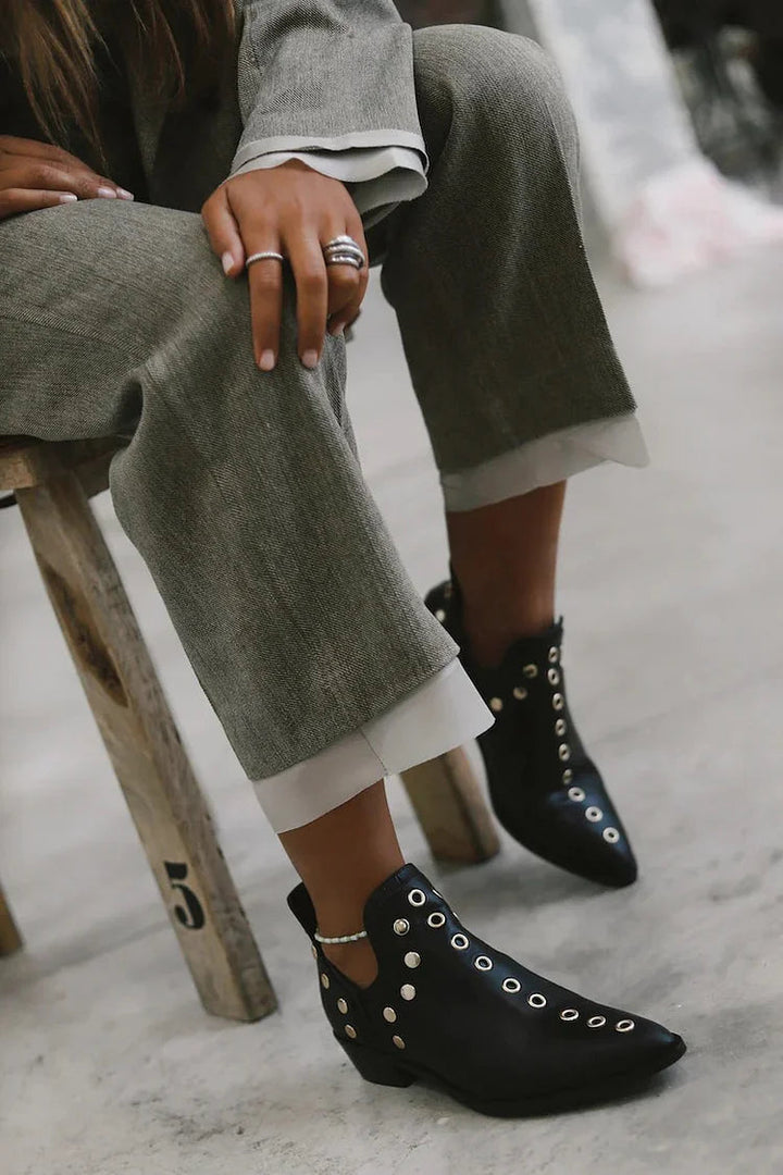 Briony | Pointed Ankle Boot with Studs