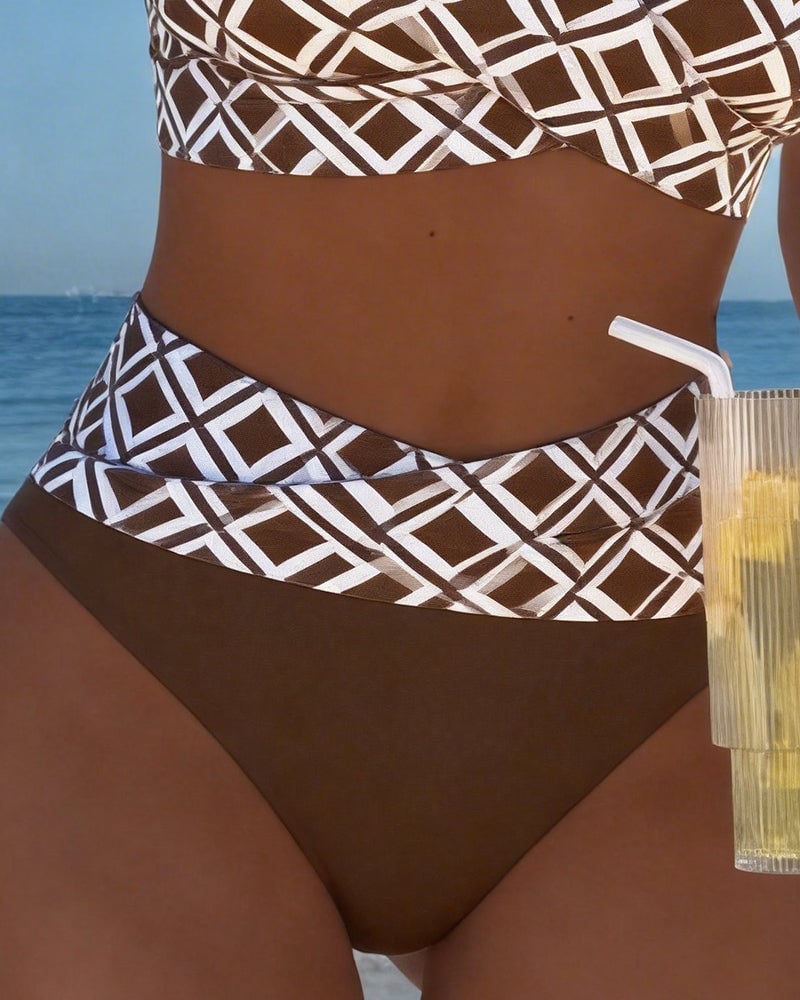 Two-Piece Bikini with Diamond Print