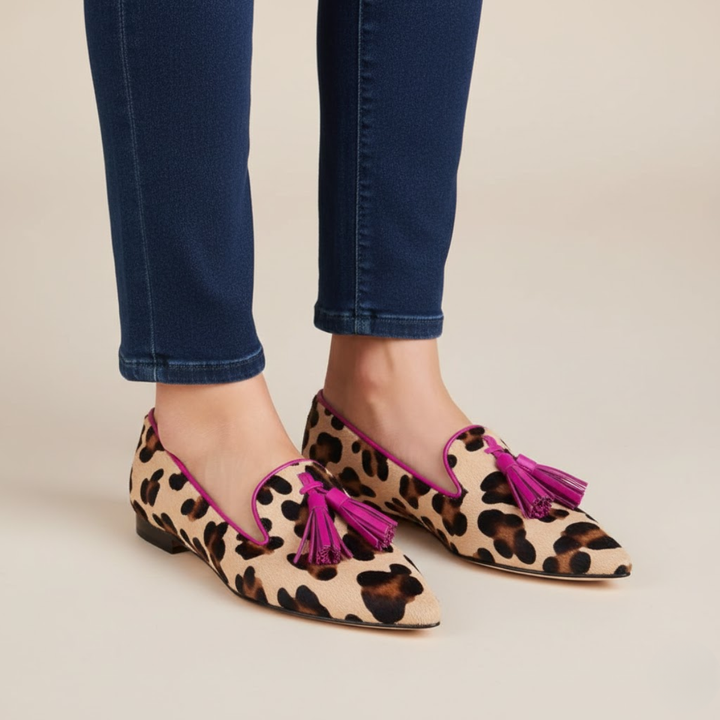 Lila | Pink Leopard Print Loafers