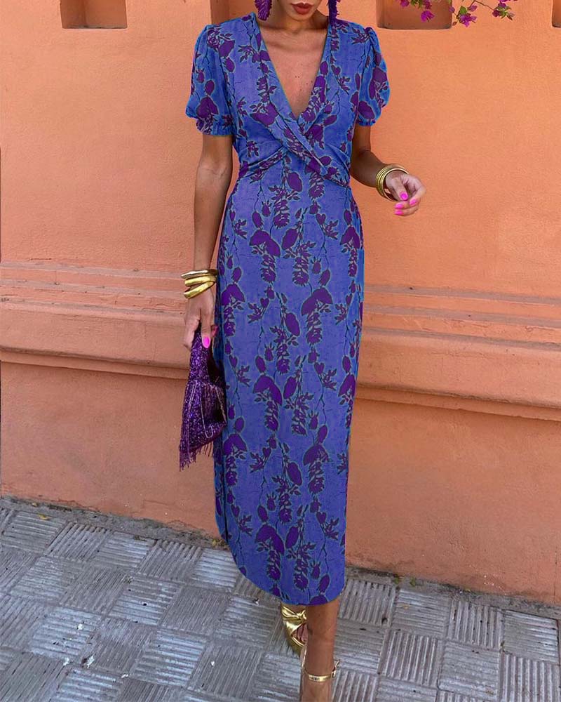 Flora V-Neck Midi Dress