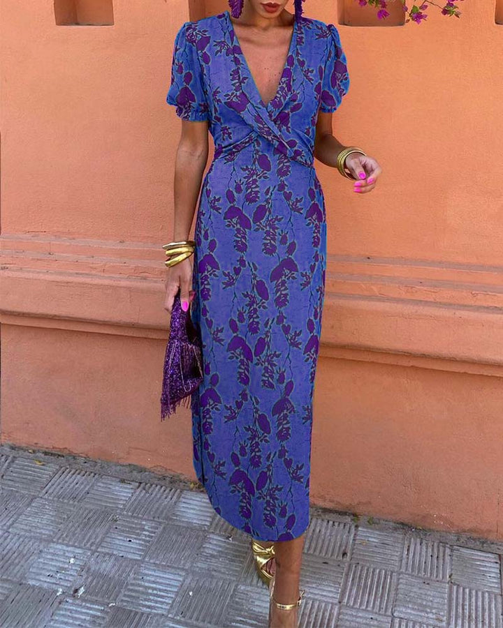 Flora V-Neck Midi Dress