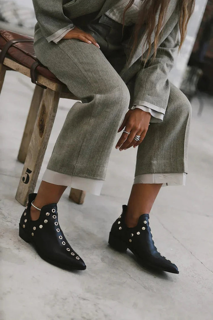 Briony | Pointed Ankle Boot with Studs