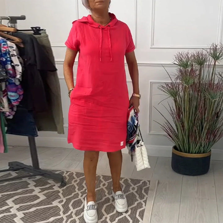 Casual Hooded Short Sleeve Dress