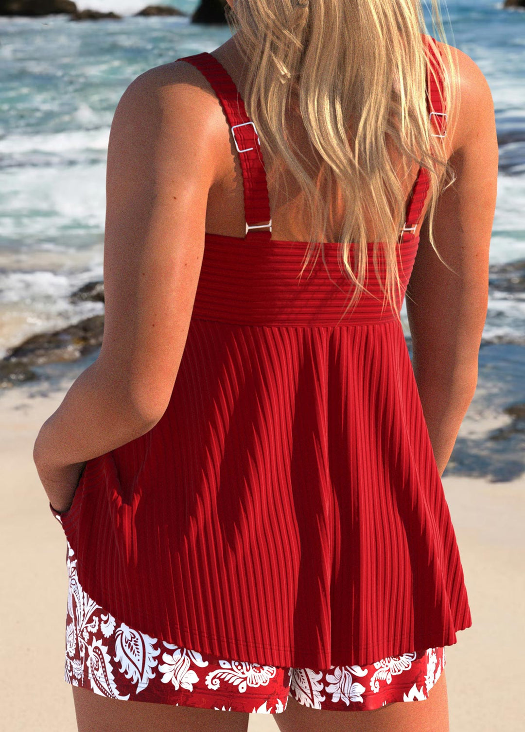 Emma I Stylish tankini with wrap model and floral pattern