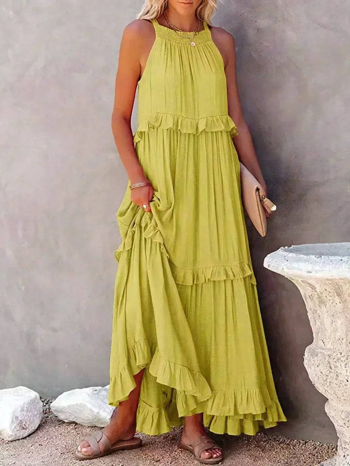 Lara | Halterneck Dress with Ruffles