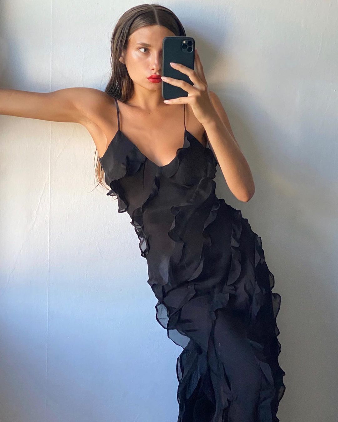 Elena | Elegant Ruffled Maxi Dress