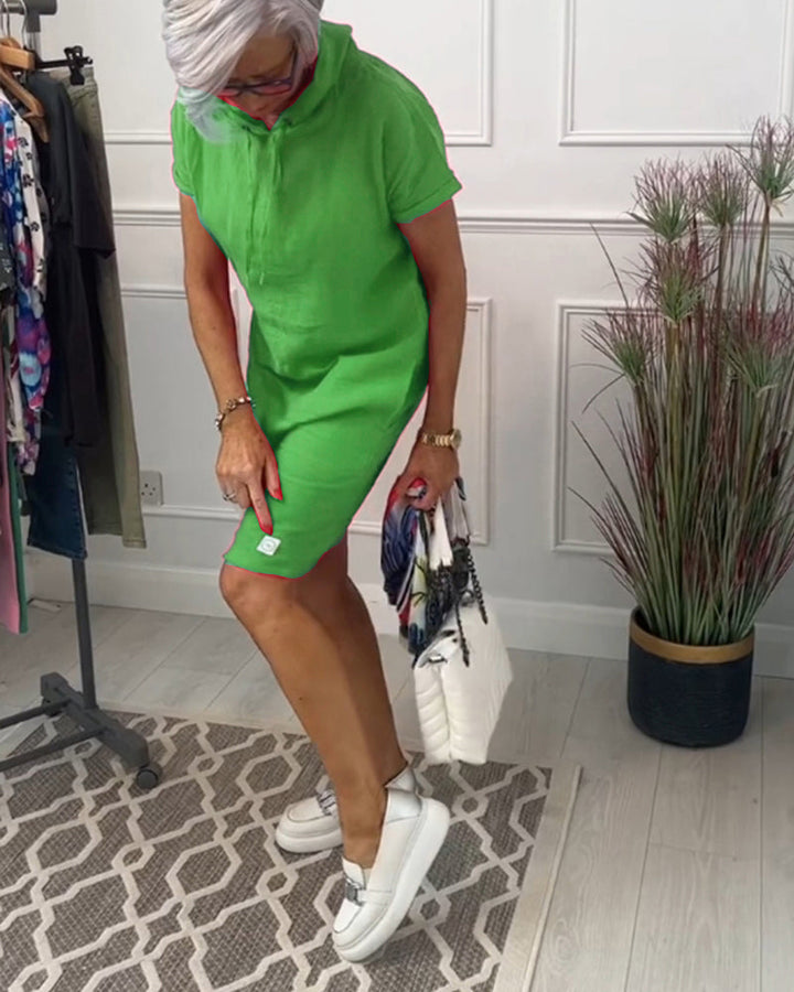 Casual Hooded Short Sleeve Dress