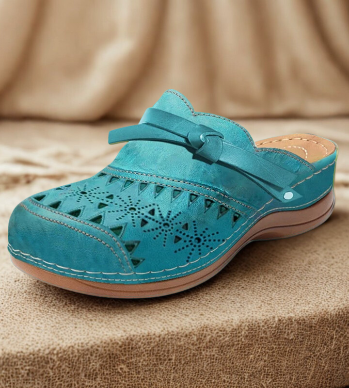 Nicholle - Bow Hollow Out Flat Mules