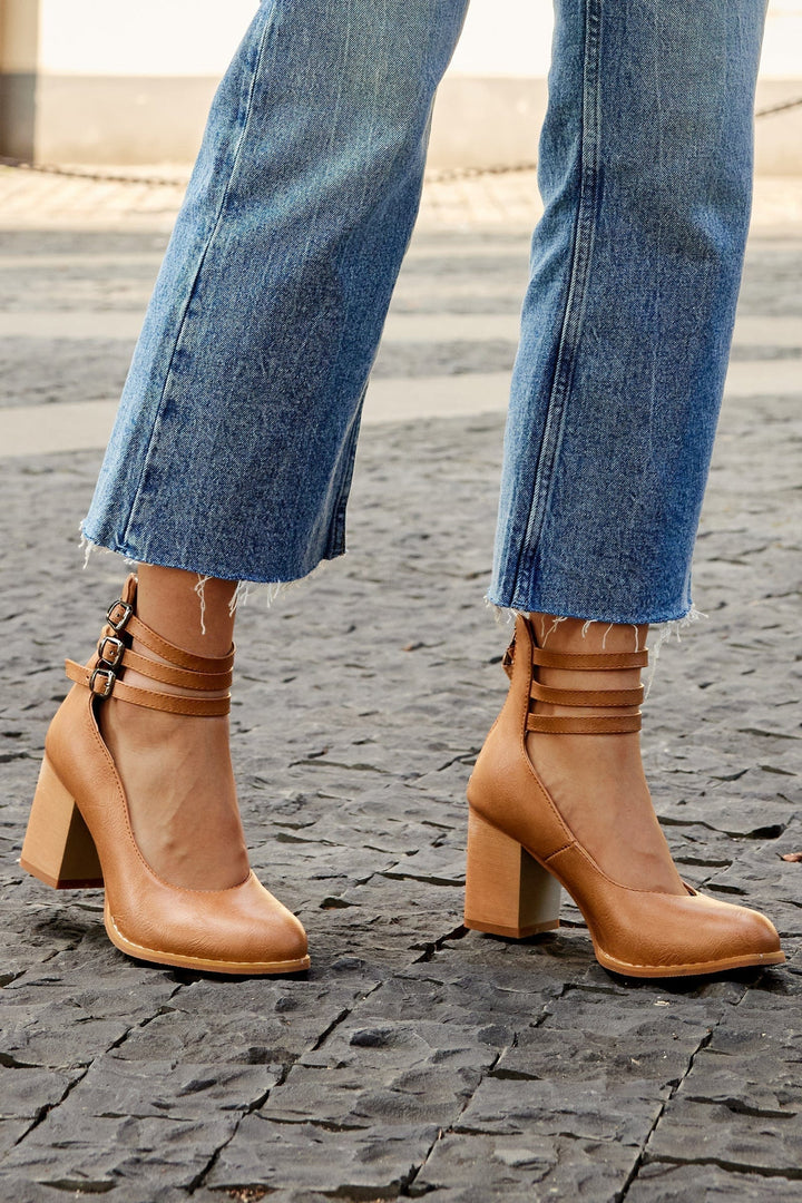 Aria | Elegant Triple Buckle Heels