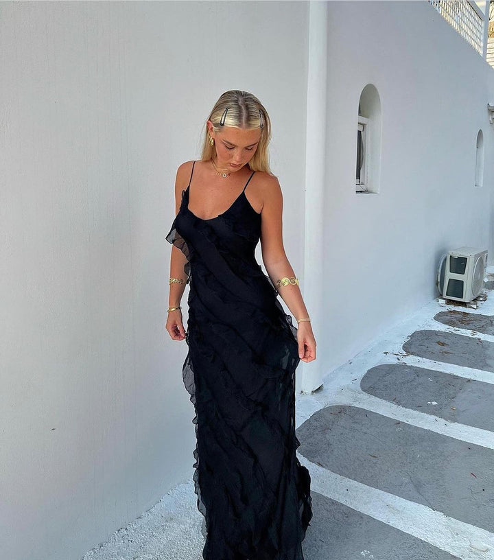Elena | Elegant Ruffled Maxi Dress