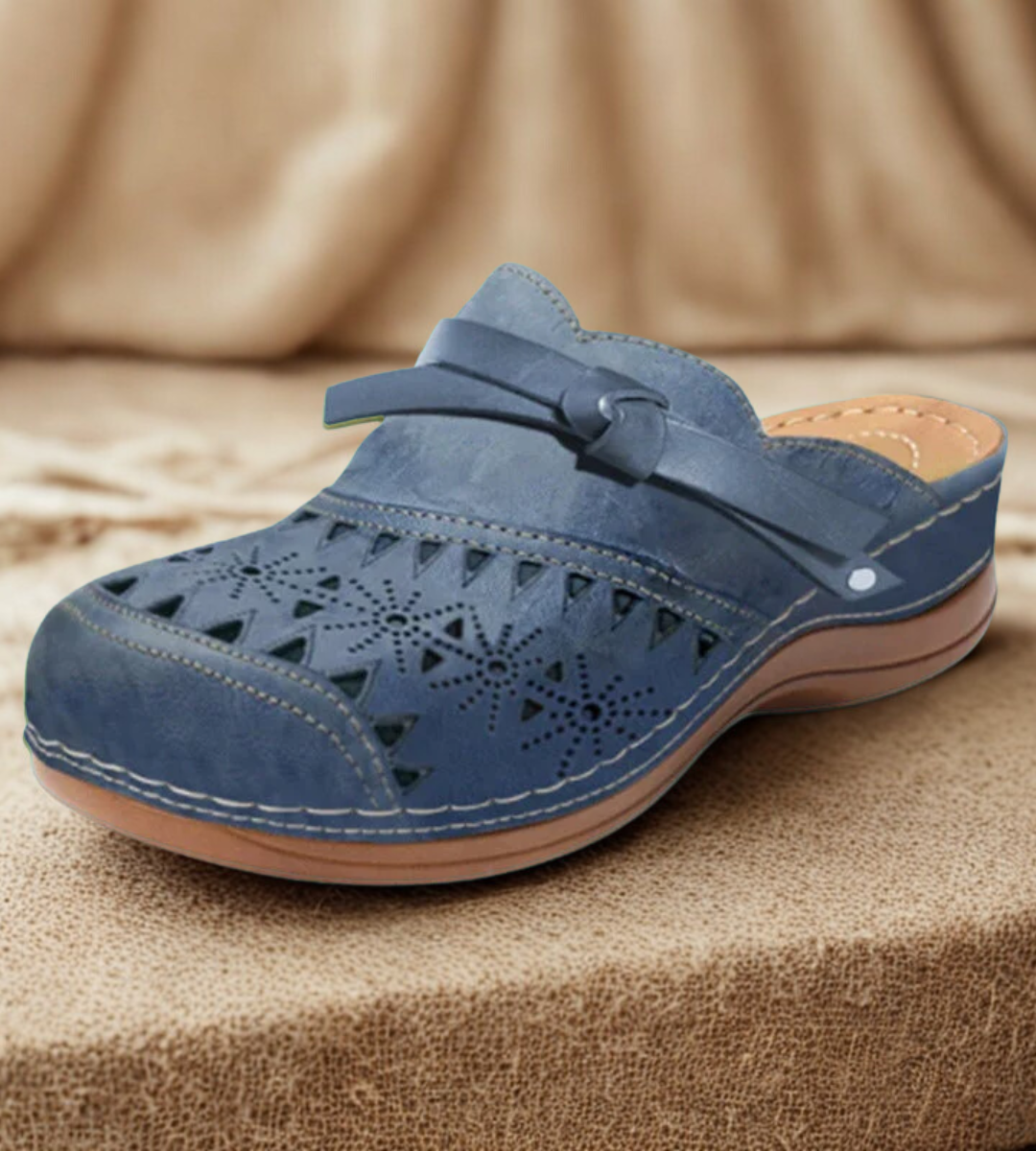 Nicholle - Bow Hollow Out Flat Mules