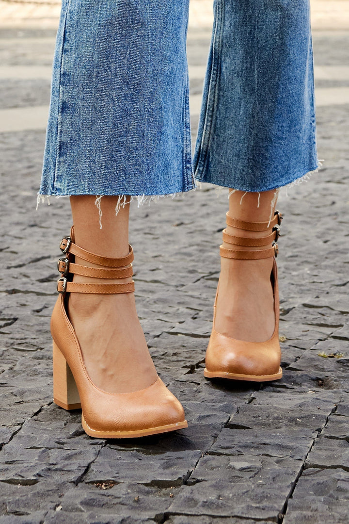 Aria | Elegant Triple Buckle Heels