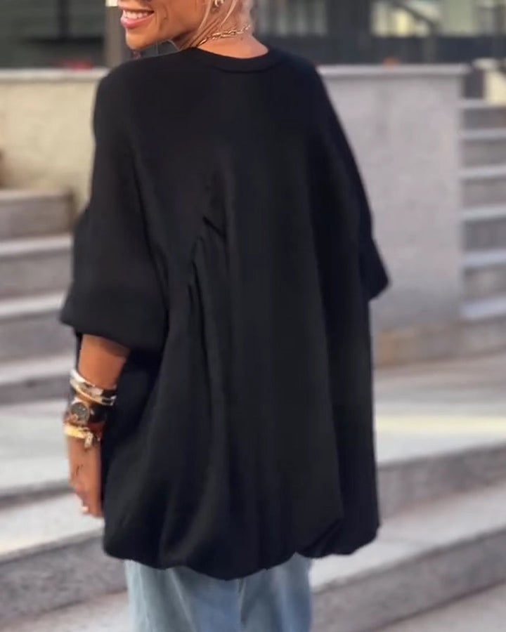 Loose Asymmetrical Solid Color Top