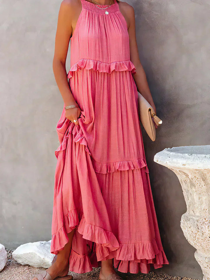 Lara | Halterneck Dress with Ruffles