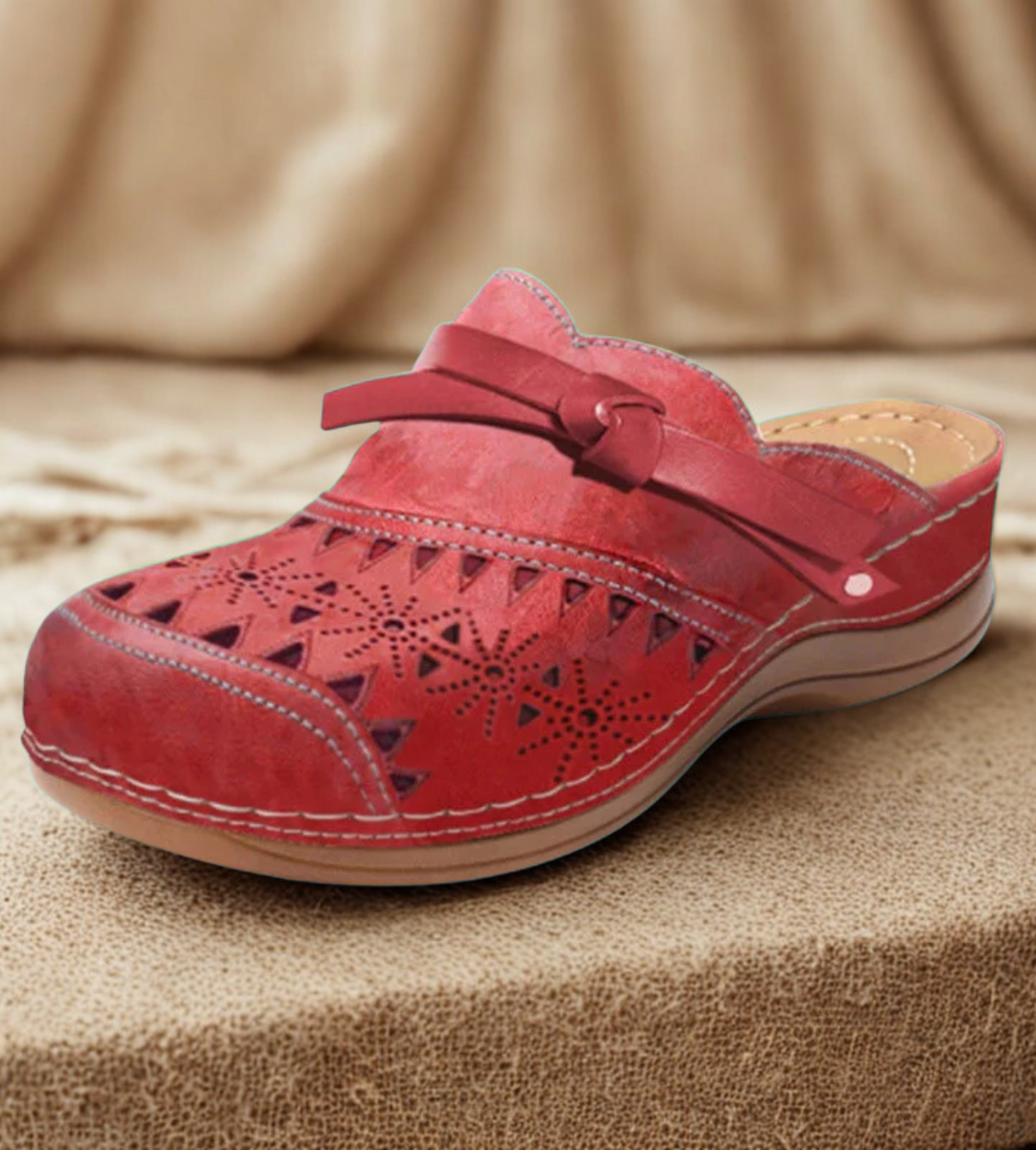Nicholle - Bow Hollow Out Flat Mules