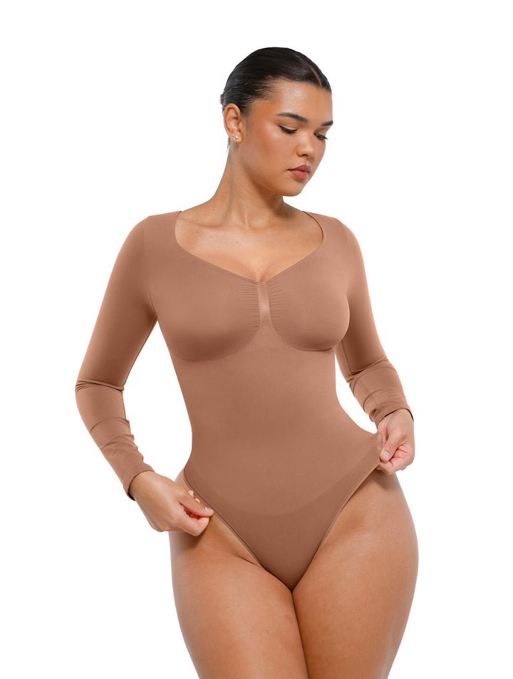 Long Sleeve Bodysuit with Ruching