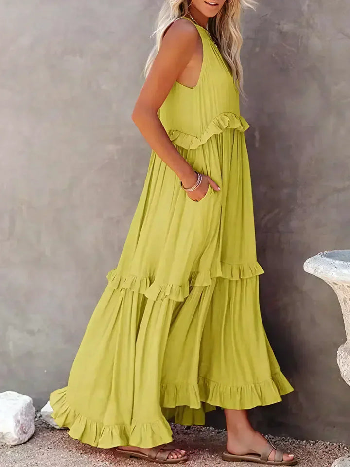 Lara | Halterneck Dress with Ruffles