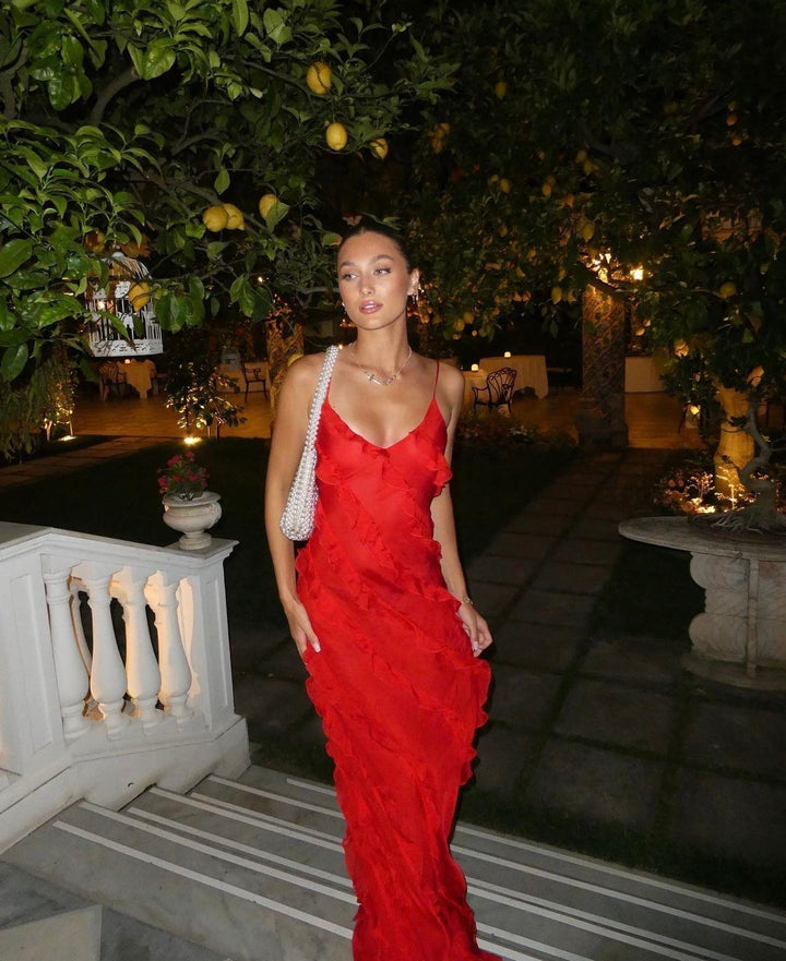 Elena | Elegant Ruffled Maxi Dress