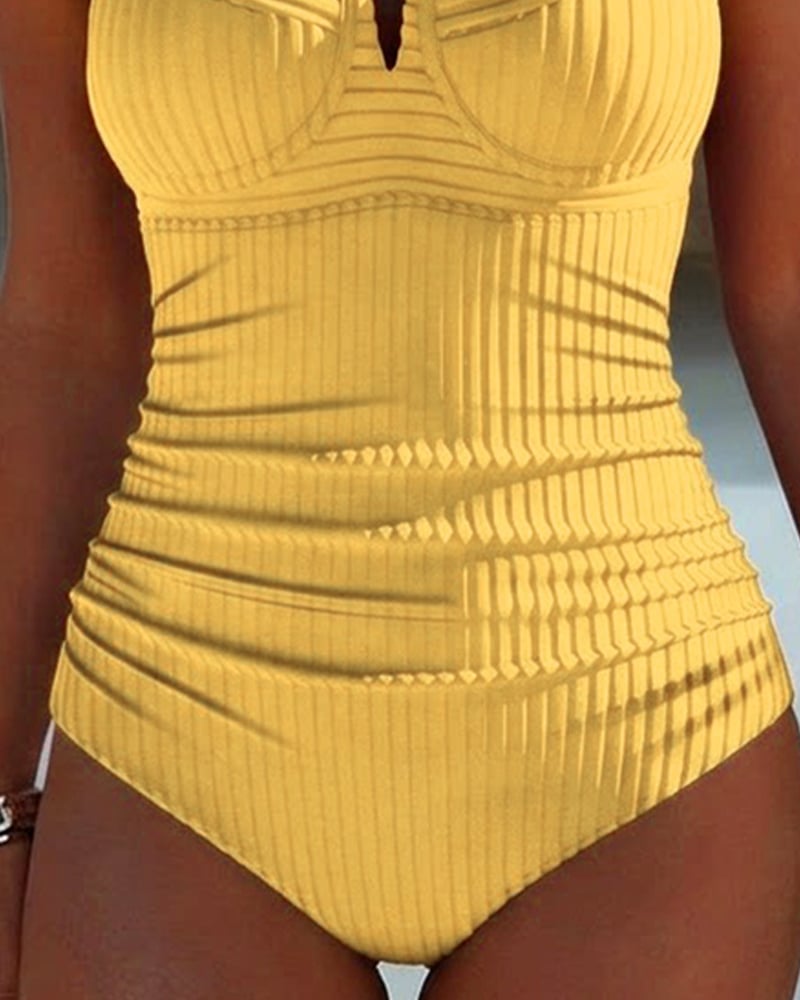 Flattering Square Neck One-Piece Swimsuit