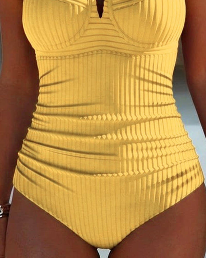 Flattering Square Neck One-Piece Swimsuit