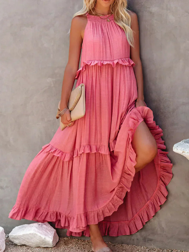 Lara | Halterneck Dress with Ruffles