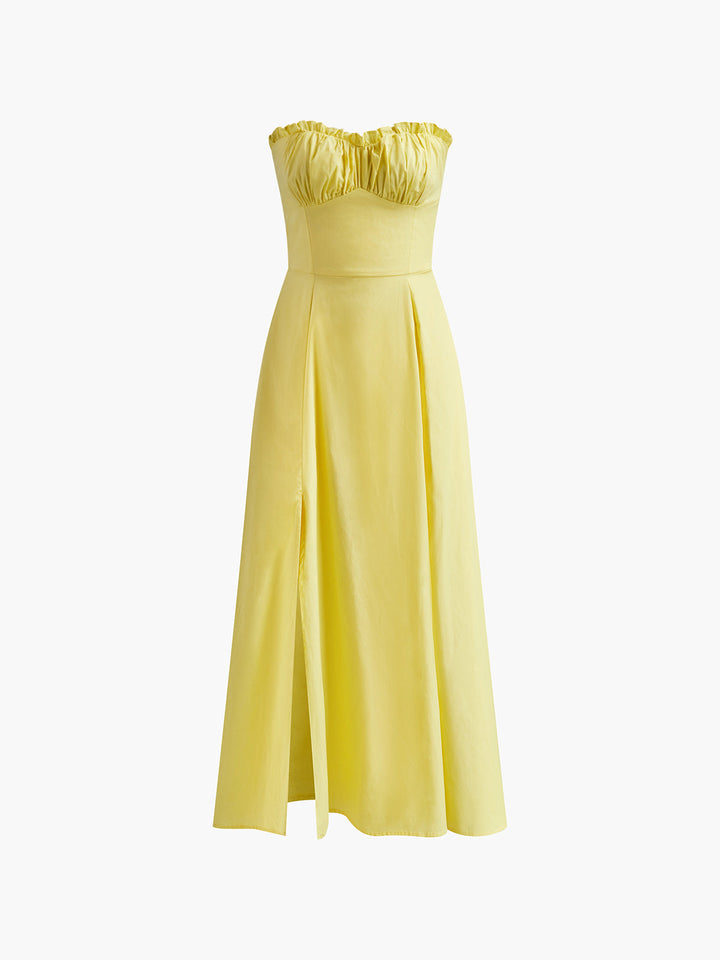 Lydia | Lemon Corset Midi Dress