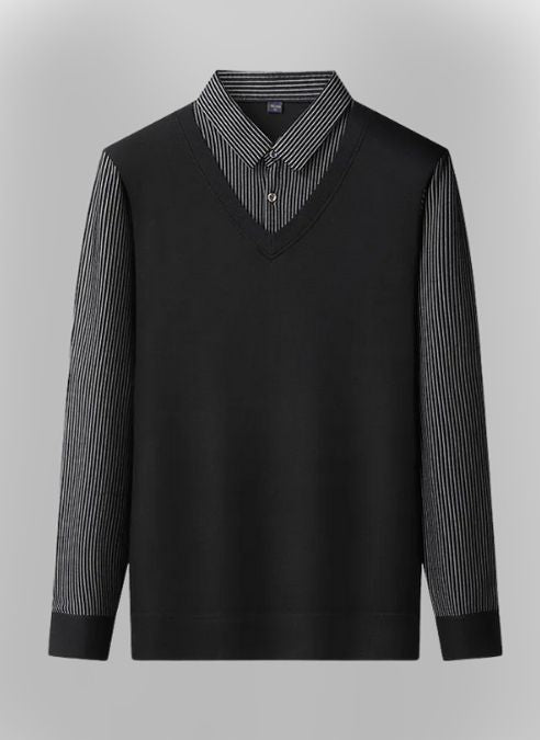 Wojciech | Warm Men's Polo Sweater with Button