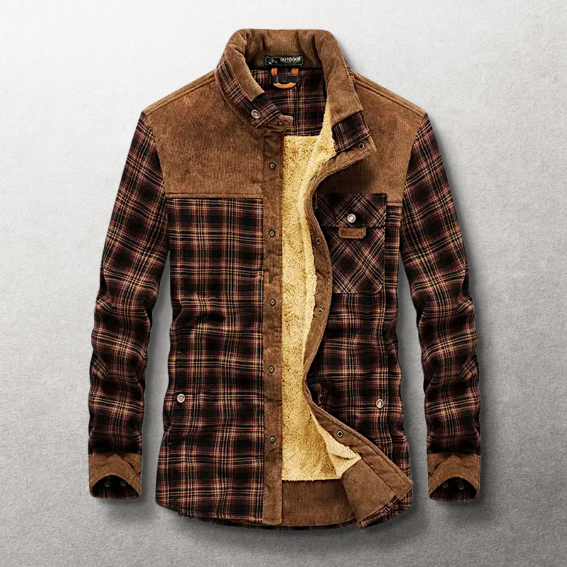 Buffalo Ridge Sherpa-Lined Flannel & Corduroy Jacket