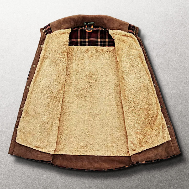 Buffalo Ridge Sherpa-Lined Flannel & Corduroy Jacket
