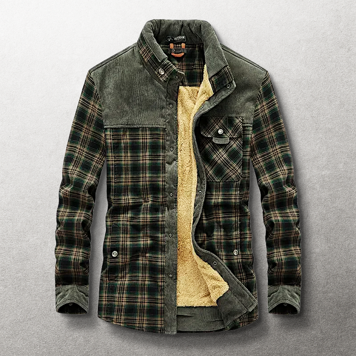 Buffalo Ridge Sherpa-Lined Flannel & Corduroy Jacket