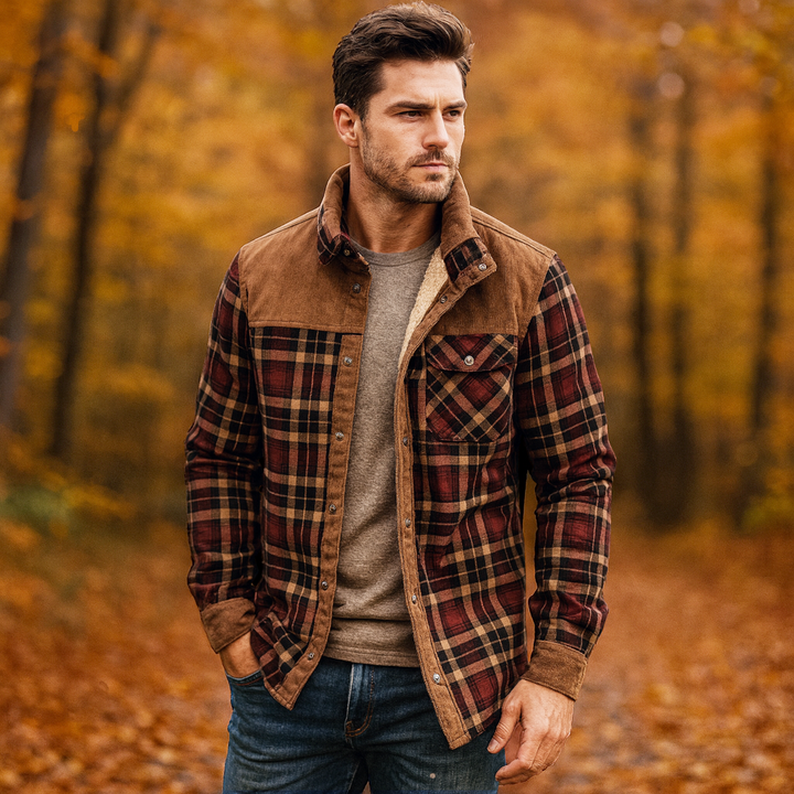 Buffalo Ridge Sherpa-Lined Flannel & Corduroy Jacket