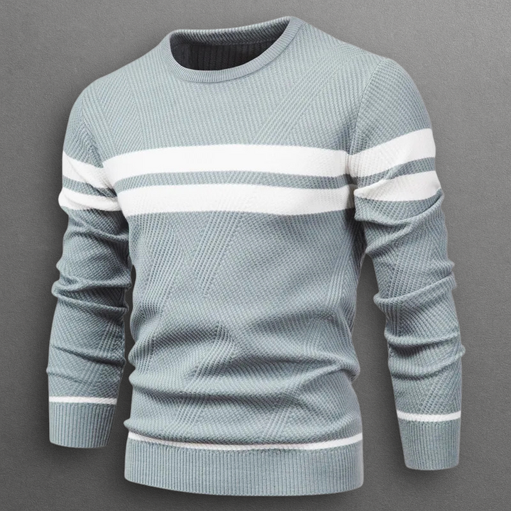 Dual Stripe Knit Crewneck