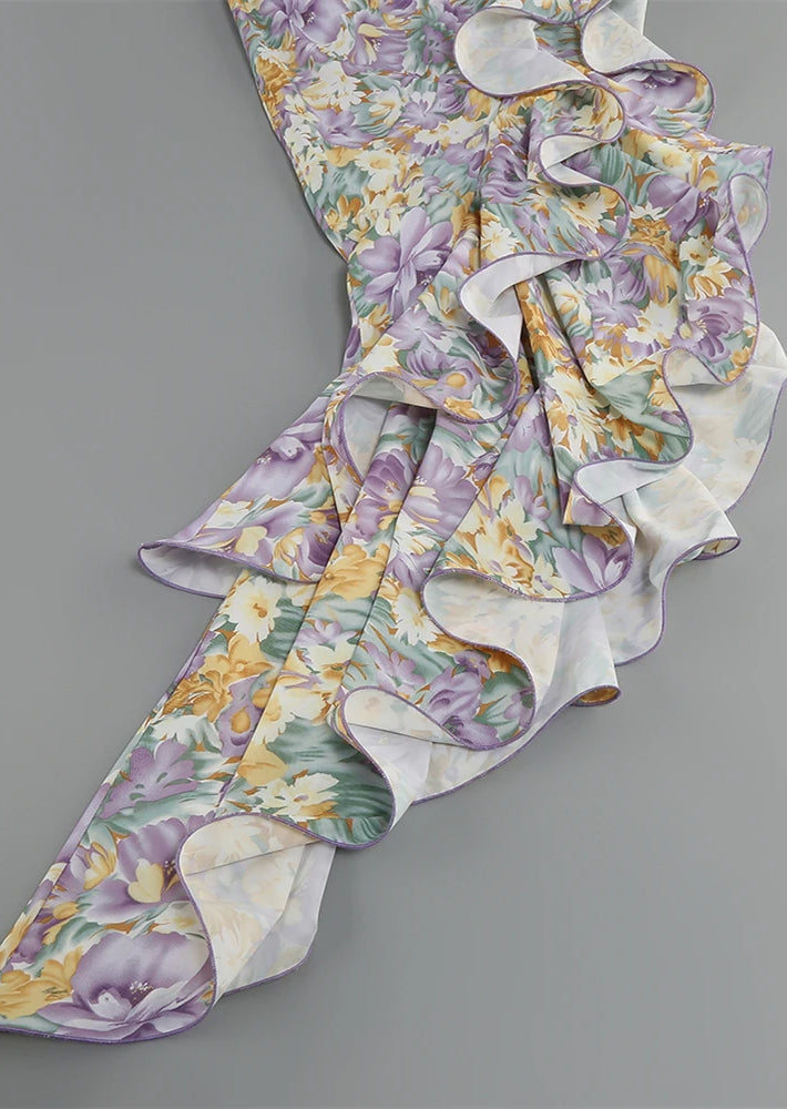 Dahlia | Elegantly Draped Floral Dress