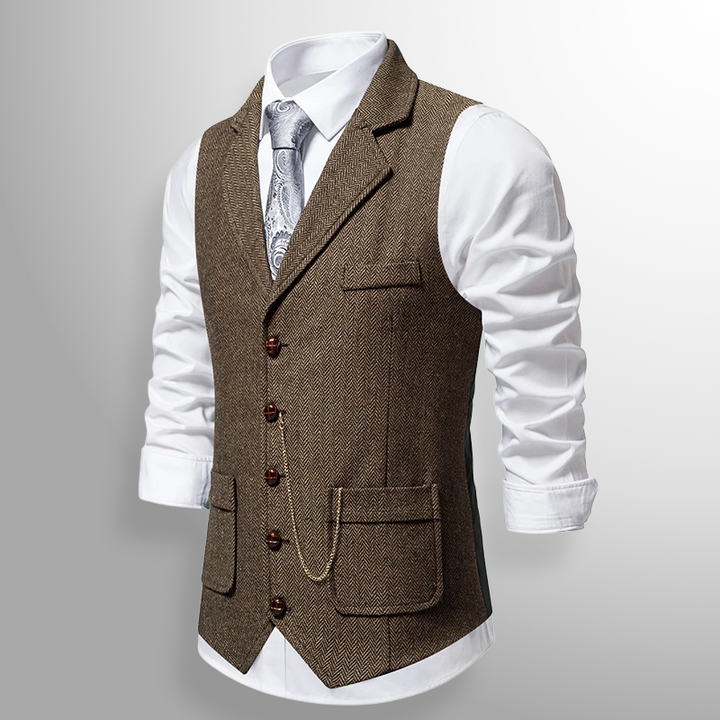 Graham Herringbone Tweed Vest