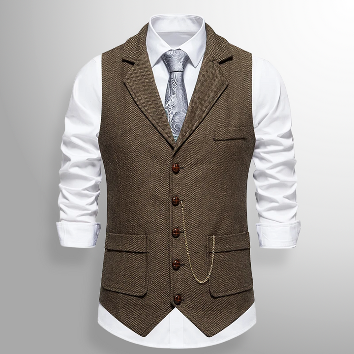 Graham Herringbone Tweed Vest